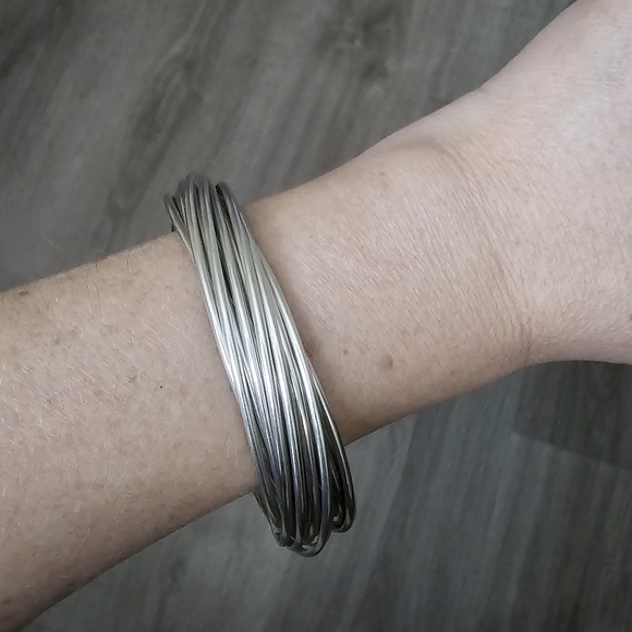 Silpada Sterling Silver 21 Bangle Salute Interlocking Bracelets MEDIUM B0640 - Picture 14 of 14